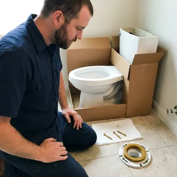 JPN Plumbing technician providing toilet installation in Valley Falls, RI