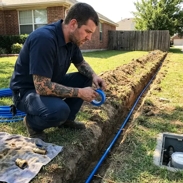 JPN Plumbing technician providing water line replacement in Providence, RI