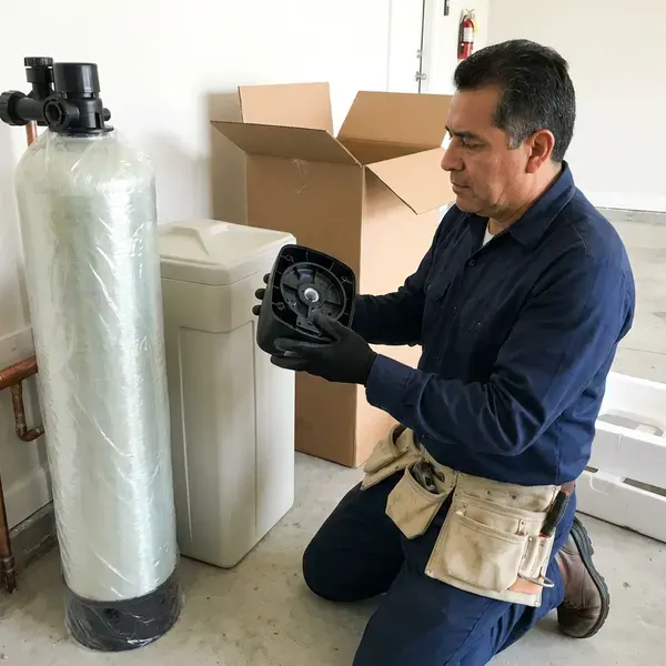 JPN Plumbing technician providing water softener replacement in Providence, RI